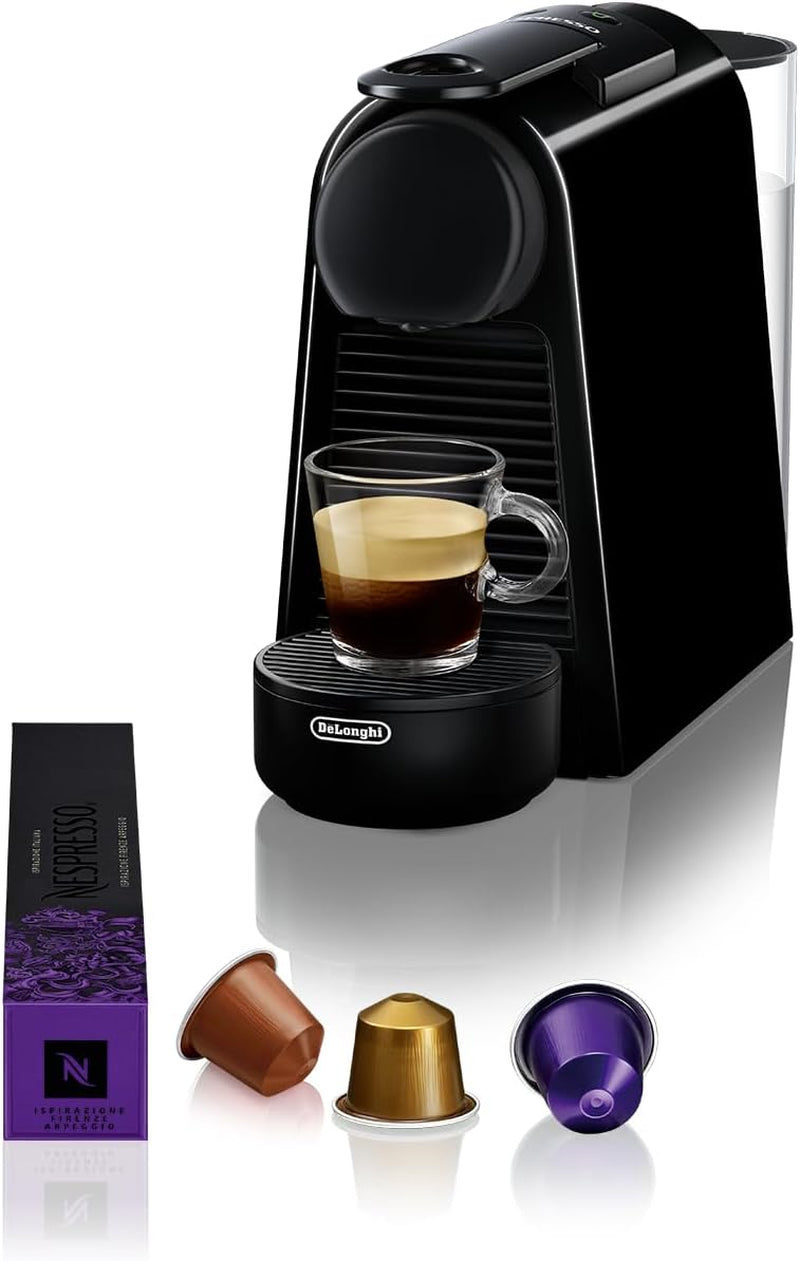 Ekspres do kawy z kapsułkami Nespresso De'Longhi Essenza Mini, czarny | Ciśnienie pompy 19 bar | Zbiornik na wodę 0,6 l | Do espresso i Lungo | Mały ekspres do kawy – wspaniałe chwile przy kawie | EN85.B