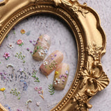 JMEOWIO 3D Nagelsticker Blume Frühling Sommer Floral Nail Art Naklejka Selbstklebend Nagelaufkleber 5D Stereoskopisch Dekoration Nageldesign Zubehör 1 Blatt