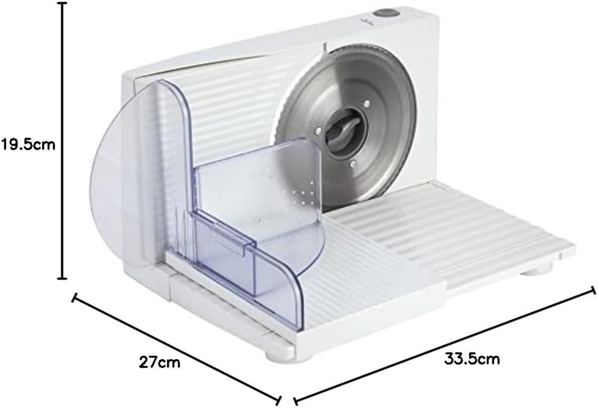 Kompaktowa krajalnica elektryczna JECF0300, wyjmowane ostrze ze stali nierdzewnej, średnica 170 mm, kontrola grubości od 0 do 15 mm, 150 W Tarki i krajalnice Naty Shop