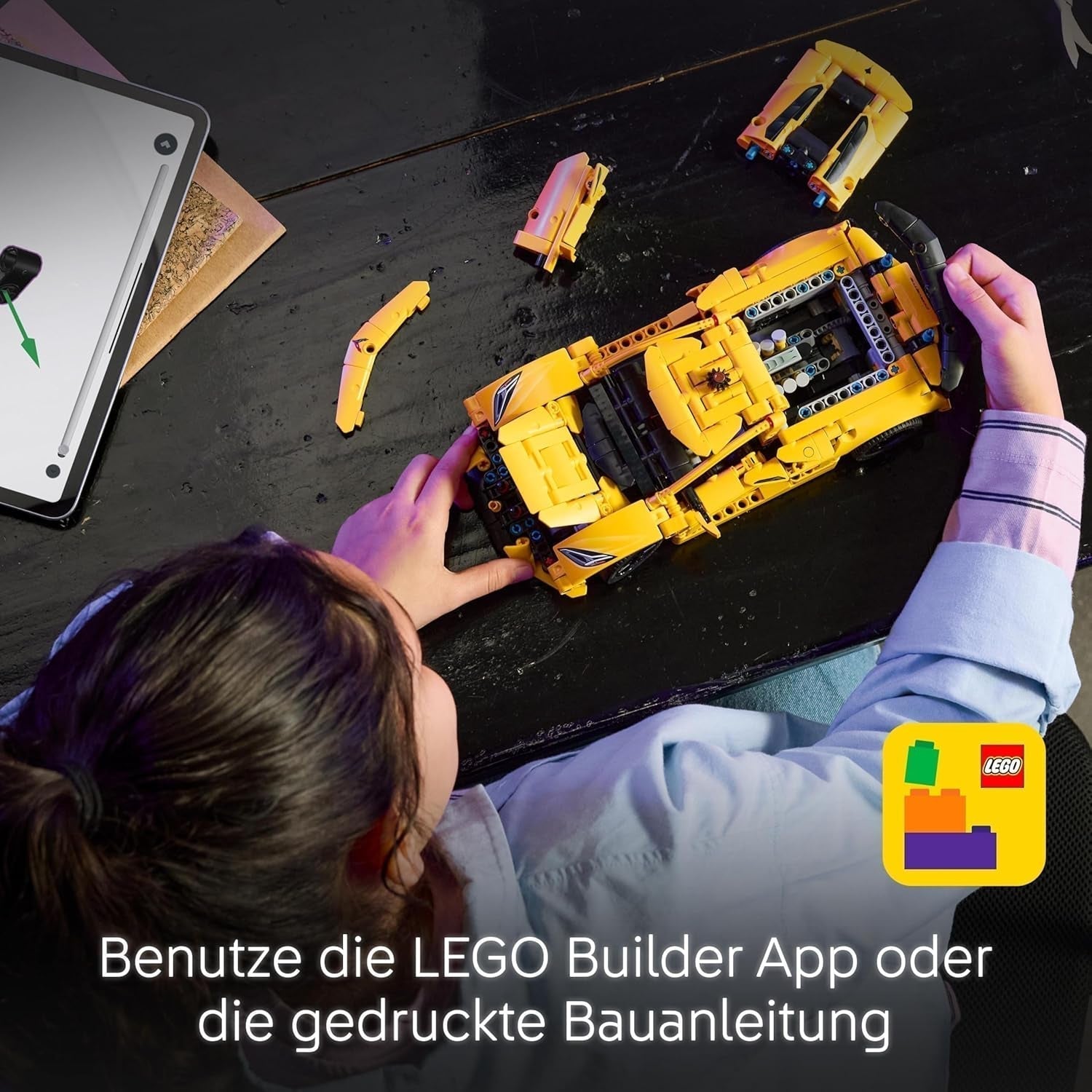 LEGO Technic Chevrolet Corvette Stingray - Kolekcjonerska zabawka do budowania - Zabawkowy samochód sportowy - Model samochodu - Prezent dla 9-letnich chłopców i dziewcząt, którzy kochają samochodziki 42205 Zestawy do budowania Besuche den LEGO-Store