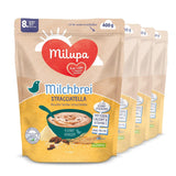 Milupa Stracciatella Owsianka mleczna - Bezglutenowe, bez oleju palmowego płatki dla niemowląt - Bez konserwantów i barwników - Od 8 miesiąca - 4 x 400 g