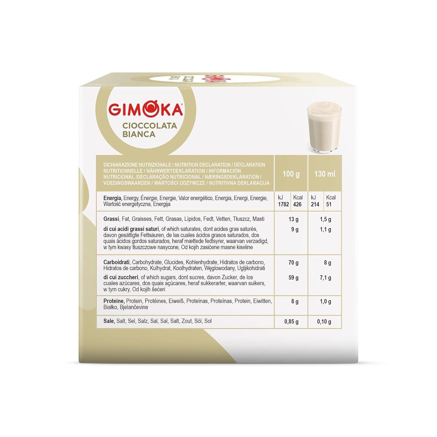 Gimoka Kaffeekapseln, Gesmack WEISSE CHOKOLADE - 48 Kapseln Kompatybilny z Kaffeemaschinen der Marke Nescafè* Dolce Gusto*, 48 Stück (3 x 16 Getränke), Hergestellt we Włoszech