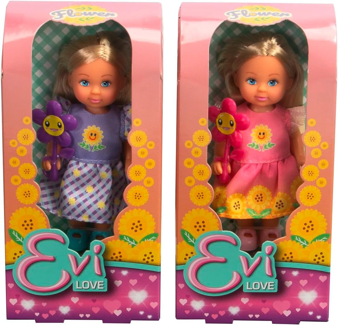 Simba Evi Love Flowers, różne 2 odmiany Tylko jedna pozycja zostanie wysłana lalka w uroczej kwiatowej sukience z kwiatkiem 12 cm Play Doll Wiek 3+