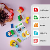 LEGO DUPLO Big Feelings, gra polegająca na układaniu klocków z 23 kolorowych klocków i 4 figurkami, zabawka rozwijająca zdolności motoryczne, wspierająca rozwój społeczny i emocjonalny małych dzieci od 18 miesiąca życia 10415 Zestawy do budowania Beuche den LEGO-Store