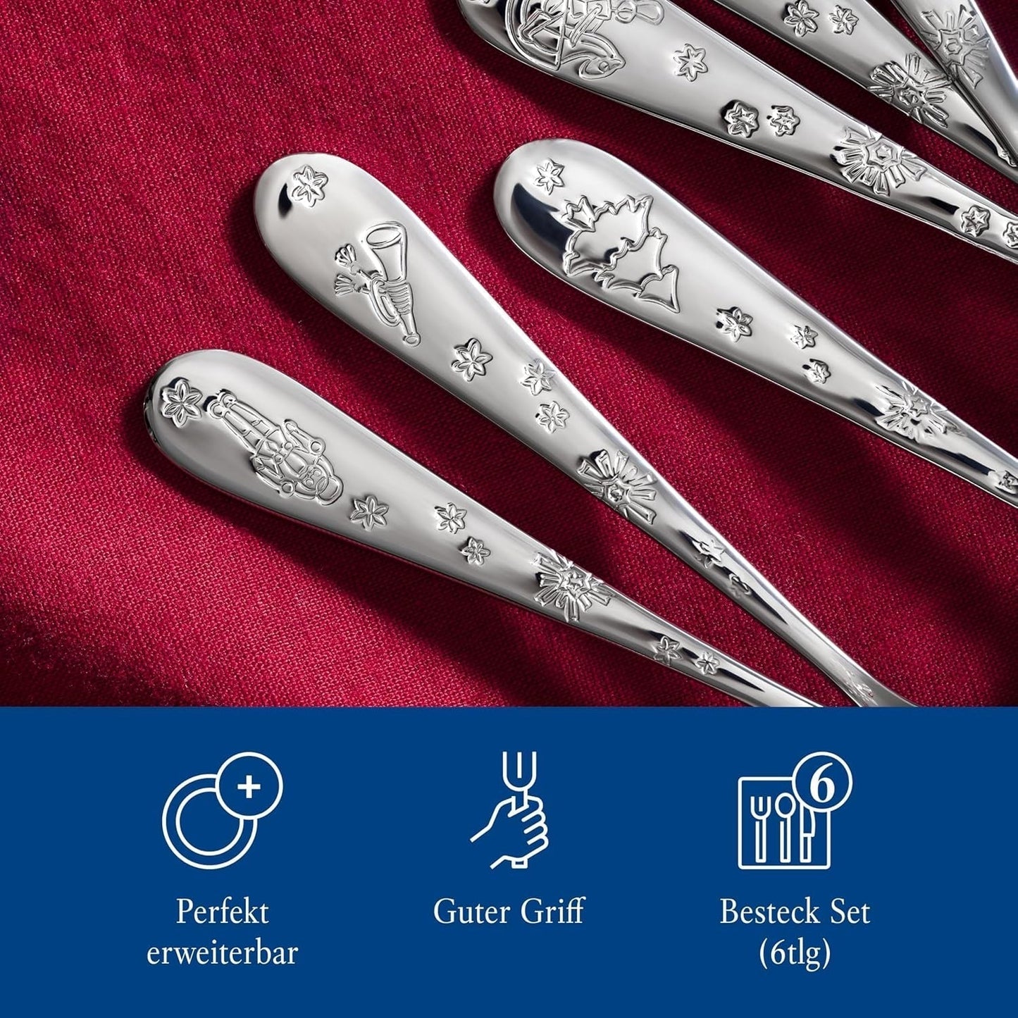 Villeroy & Boch - Zestaw łyżek do kawy Toy'S Delight, 6 sztuk, srebrna platyna, można myć w zmywarce Kitchen Naty Shop