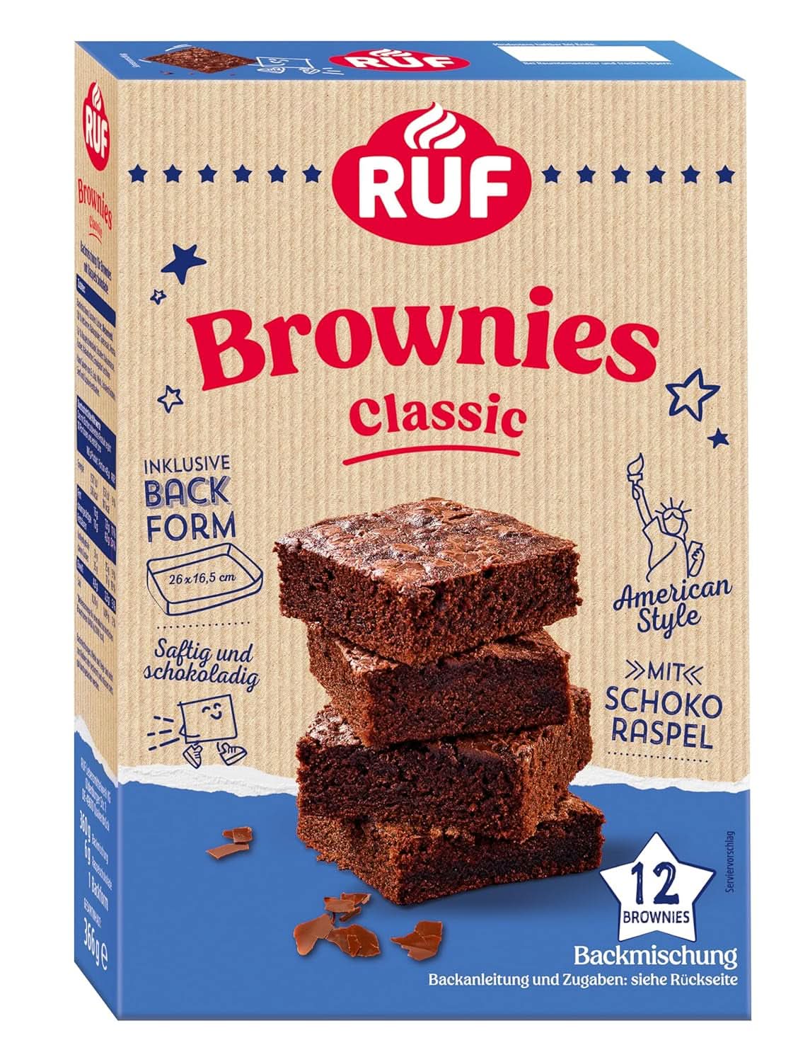 RUF Brookies, mieszanka ciasteczek i ciasteczek, 460 gramów Naty Shop Kitchen 366 gramów Brownies