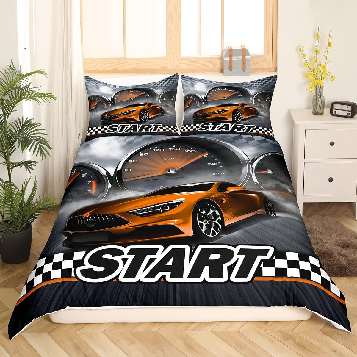 Zestaw pościeli samochodowej Jungen 135X200,Kinder Bau Fahrzeuge Tröster Abdeckung Für Kind Kleinkind Teens,Dinosaurier Bettbezug,Traktor Maschinerie Bagger Bettdecke Abdeckung,Lkw Autos Bedtuffen Naty Shop Multi 2 155*220+80*80*1