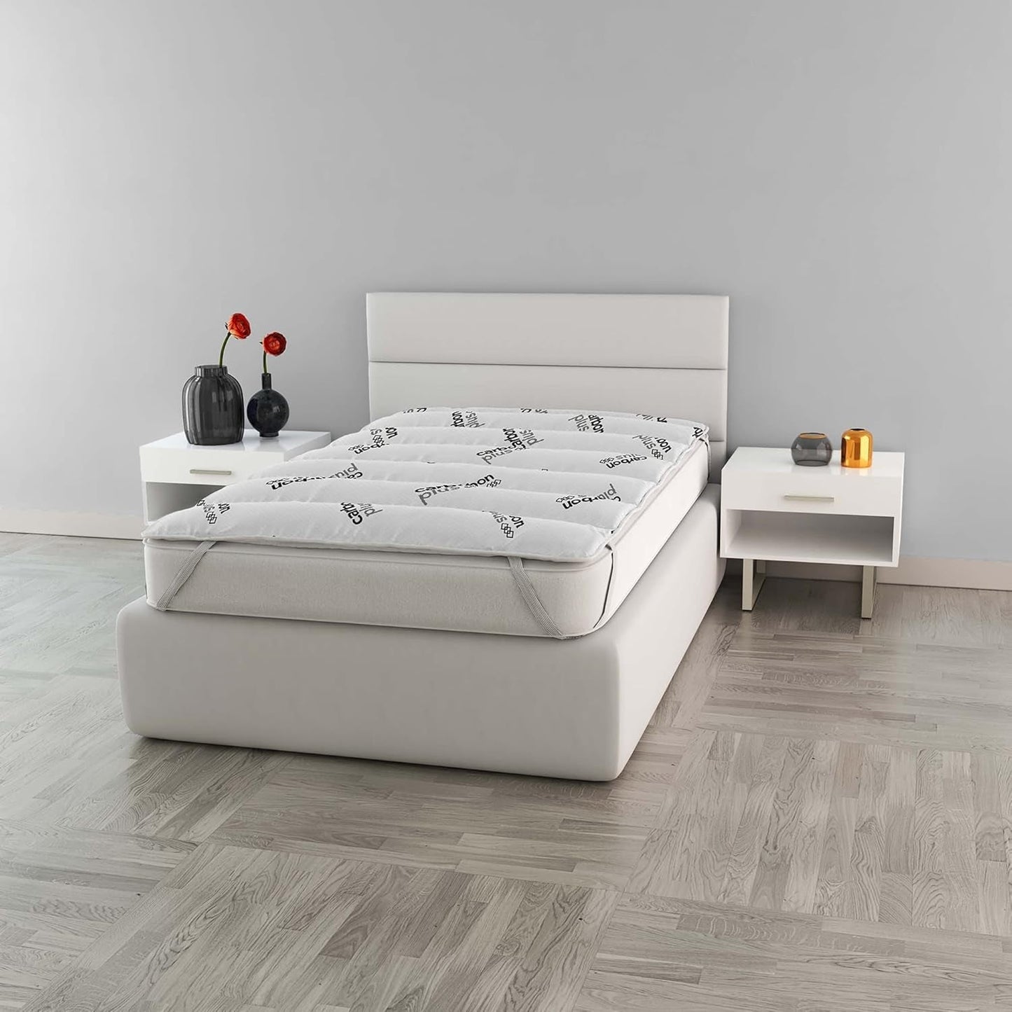 MB Home Italia, Topper, Termokontroler, Podwójny 160X195 Cm Kołdry i kołdry Naty Shop Mały podwójny 120X195 Cm Grafitowy