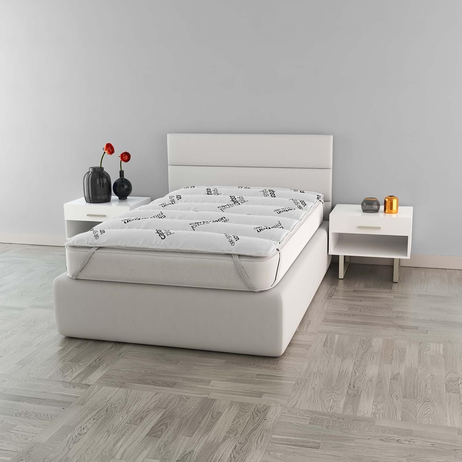 MB Home Italia, Topper, Termokontroler, Podwójny 160X195 Cm Kołdry i kołdry Naty Shop Mały podwójny 120X195 Cm Grafitowy