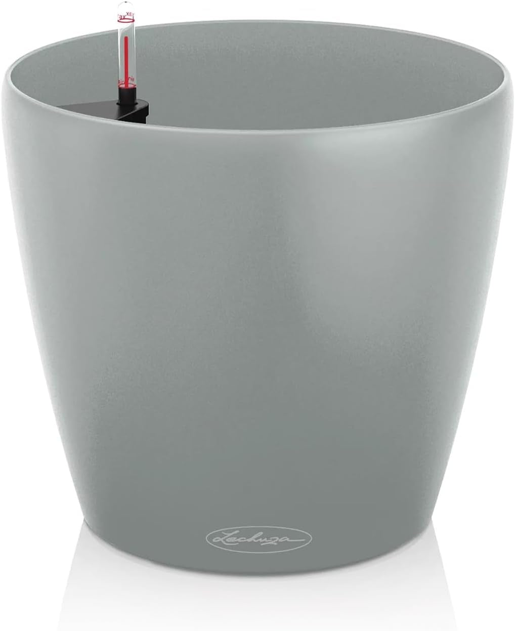 LECHUZA Classico Color ECO 35 Doniczka jasnoszara z systemem nawadniania i wskaźnikiem poziomu wody | Wykonane w 100% z tworzywa sztucznego pochodzącego z recyklingu | Matowe wykończenie | Ø 34,5 x 32,5 cm | 18930