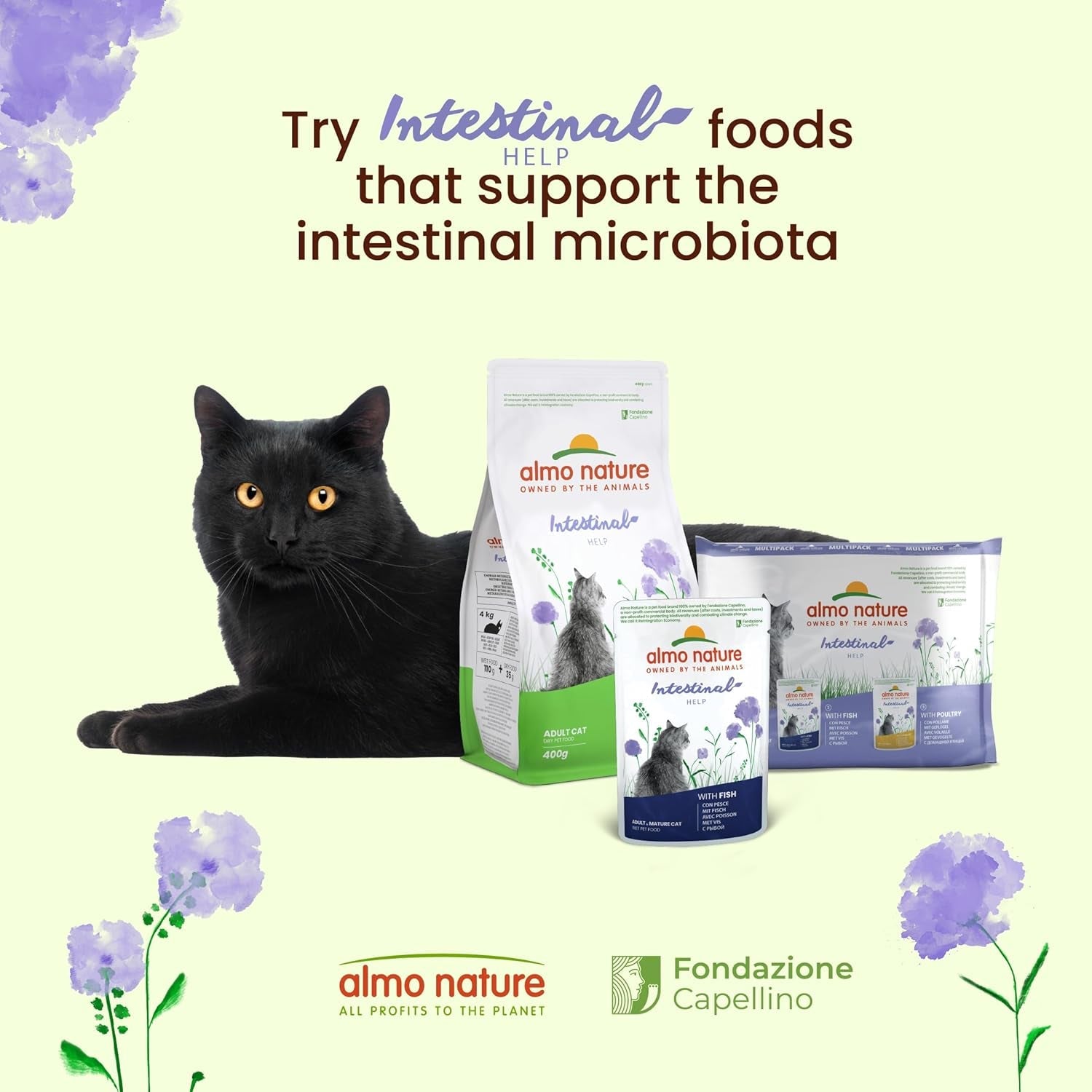 Almo Nature Functional - Intestinal Help - Mokra karma dla dorosłych i dojrzałych kotów z wrażliwymi jelitami - z drobiem - wspiera mikrobiom - 70 g (opakowanie 30 szt.)