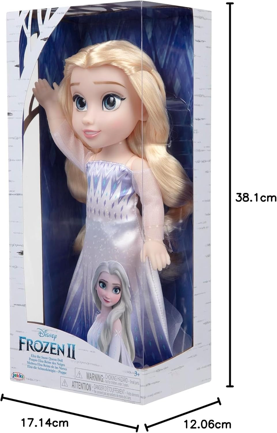 Disney Frozen 2 ELSA Lalka Królowa Śniegu — ruchoma lalka o wysokości 35 cm w kultowej modnej sukience i długich włosach zapewniających dodatkową zabawę podczas zabawy, dla dziewczynek w wieku 3 lat i starszych, 214894 Naty Shop Dolls