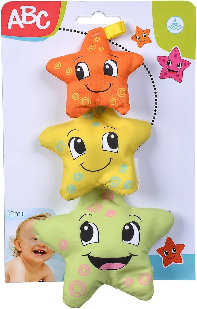 Simba 104010071 - ABC miękka rozgwiazda, zabawka dla dzieci, gwiazdki tekstylne wypełnione styropianem, 3 sztuki, od 6 miesiąca. Zabawki Bebe Naty Shop