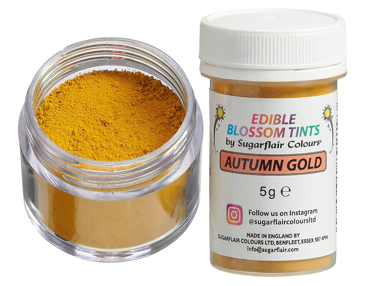 Sugarflair Blossom Tint Dust Autumn Gold Food Coloring Powder - Barwnik spożywczy w proszku do dekoracji ciast, kremówki, lukru, czekolady, kremu maślanego, makaroników i nie tylko - 5G