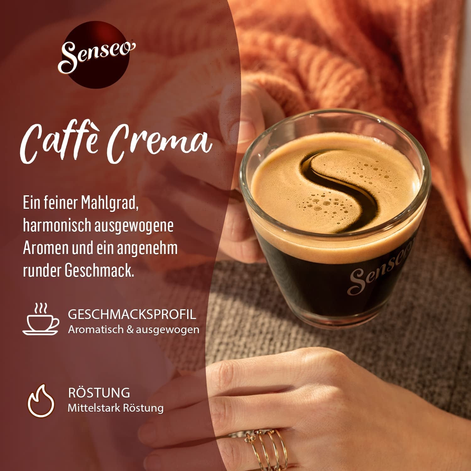 Senseo Pads Caffè Crema, 5 x 16 Getränke, 80 kapsułek Kaffeepad