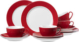 Serwis kawowy Ritzenhoff & Breker Doppio, 12 szt., porcelana, czerwony