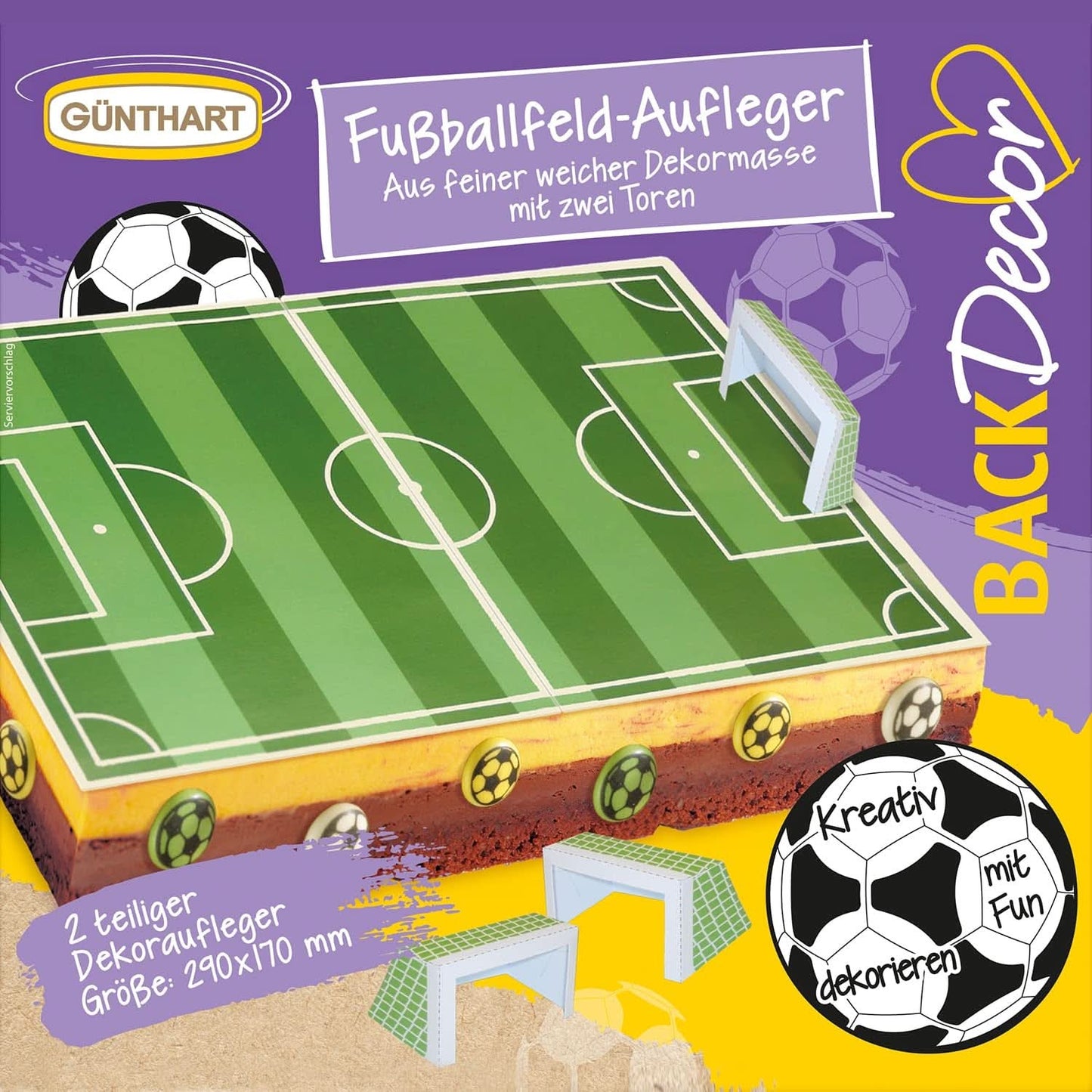 Günthart Backdecor 12 piłkarzyków i piłek do piłki nożnej Sugar, 21 gramów Wsparcie sklepu Naty dla boisk piłkarskich
