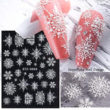 4 Blatt 3D Nagelsticker Weihnachten Nagelaufkleber Boże Narodzenie 5D Stereoskopisch Selbstklebend Schneeflocke Schneemann Nail Art Naklejka Dekoracja Nageldesign Zubehör