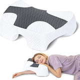 SAHEYER Poduszka do spania bocznego z ramieniem, ergonomiczna poduszka ortopedyczna, poduszka z pianki memory na szyję i ramiona, poduszka na szyję z ramionami o wielu kątach dla wielu pozycji spania (biała) Poduszki ortopedyczne na szyję Naty Shop szary