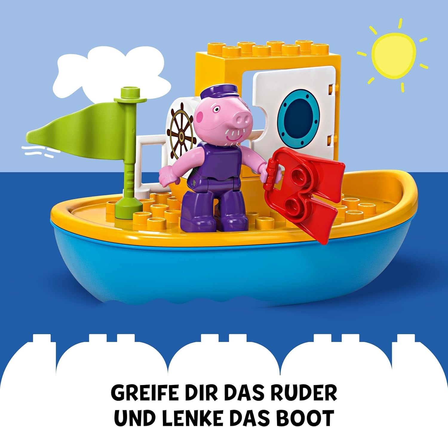 LEGO DUPLO Wycieczka łodzią Peppy: zestaw zabawkowej łodzi do budowania i przebudowy z 2 figurkami, kreatywna zabawka, pomysł na prezent dla 2-latków, chłopców i dziewcząt 10432 Zestawy do budowania Besuche den LEGO-Store