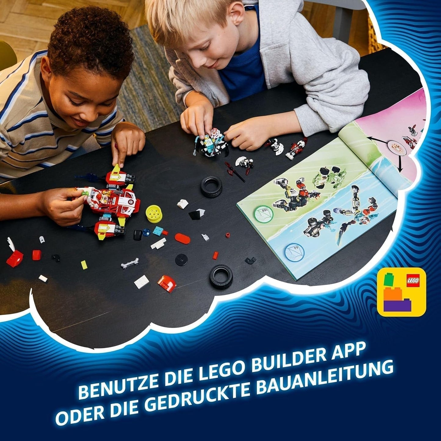 LEGO Dreamzzz Cooper's Tiger Mech i Zero's Hot Rod Car, zabawkowy samochód dla dzieci, prezent dla 9-letnich chłopców i dziewcząt, zestaw 2 w 1 z mechem i minifigurkami 71497 Zestawy do budowania Besuche w sklepie LEGO