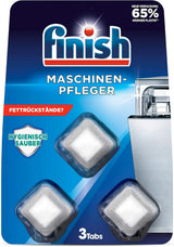 Tabletki do czyszczenia maszyn Finish - Tabletki do zmywarki przeciw brudowi i tłuszczowi wewnątrz zmywarki, 3 tabletki Naty Shop Zestaw 3 tabletek