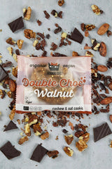 Czekolada Double Nut – wegańskie, bezglutenowe, bez soi, organiczne ciasteczka z nerkowca i owsa – opakowanie zbiorcze 12 x 50 g (opakowanie 2 szt.)