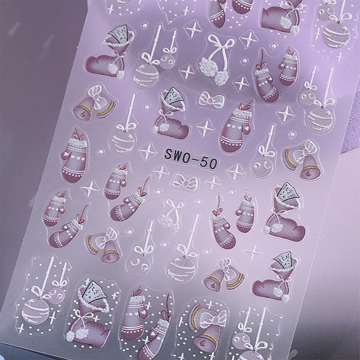 JMEOWIO Nagelsticker Weihnachten 6 Blatt Nail Art Naklejka Selbstklebend Nagelaufkleber Schneeflocke Winter Urlaub Süß Dekoration Nageldesign Zubehör