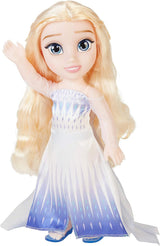 Disney Frozen 2 ELSA Lalka Królowa Śniegu — ruchoma lalka o wysokości 35 cm w kultowej modnej sukience i długich włosach zapewniających dodatkową zabawę podczas zabawy, dla dziewczynek w wieku 3 lat i starszych, 214894 Naty Shop Dolls Default Title