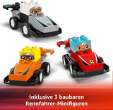 Samochody wyścigowe LEGO DUPLO Town F1 Team z wyścigowcami, zabawka do budowania dla całej rodziny, pobudzająca wyobraźnię zabawa, prezent urodzinowy dla małych dzieci, chłopców i dziewcząt od 2. roku życia 10445 Zestawy do budowania Besuche den LEGO-Store