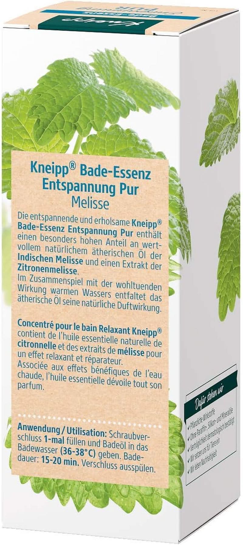 Kneipp Bade, olejek do kąpieli z naturalnym olejkiem eterycznym z melisy indyjskiej i ekstraktem z melisy, 100 ml Naty Shop