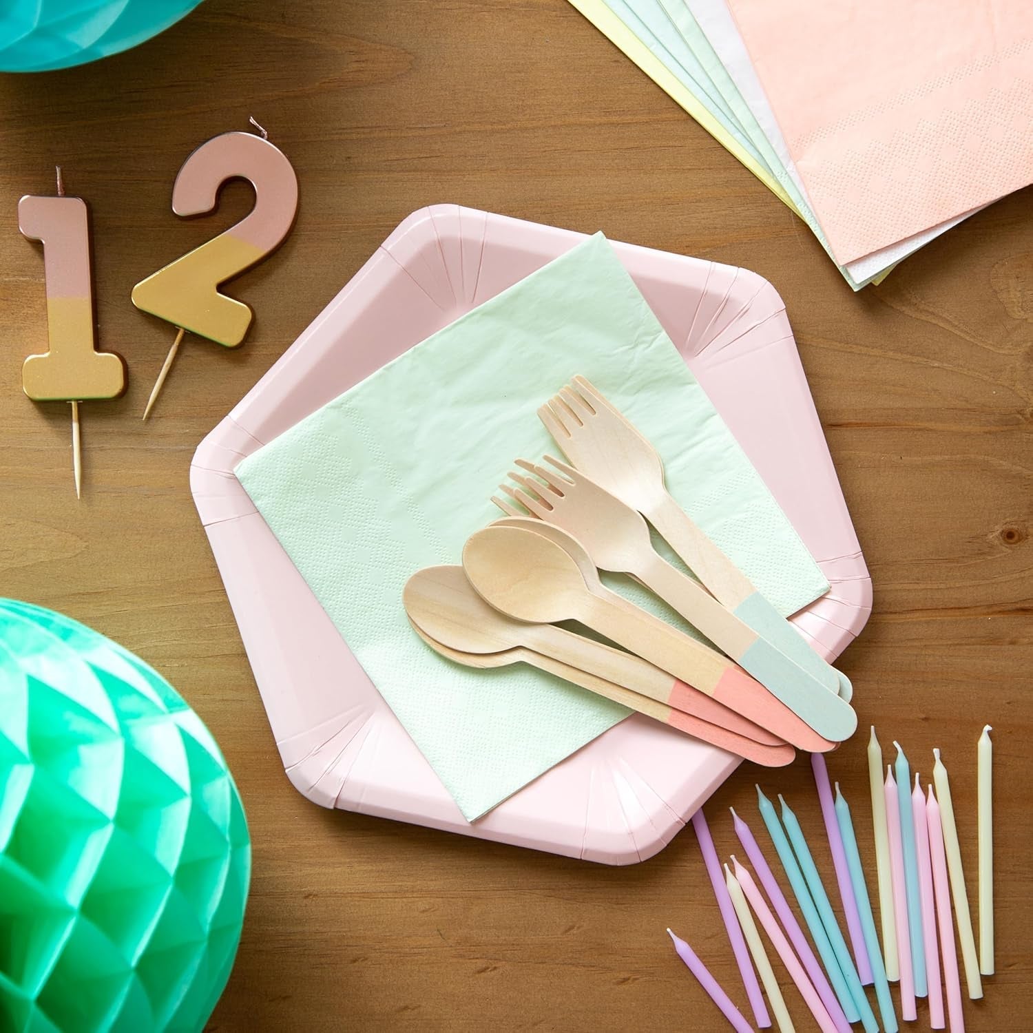 Mówiące stoły Śliczne pastelowe serwetki | Wysokiej jakości jednorazowe miękkie serwetki nadające się do recyklingu dla dzieci urodziny Baby Shower wieczór kawalerski piknik zastawa stołowa do decoupage