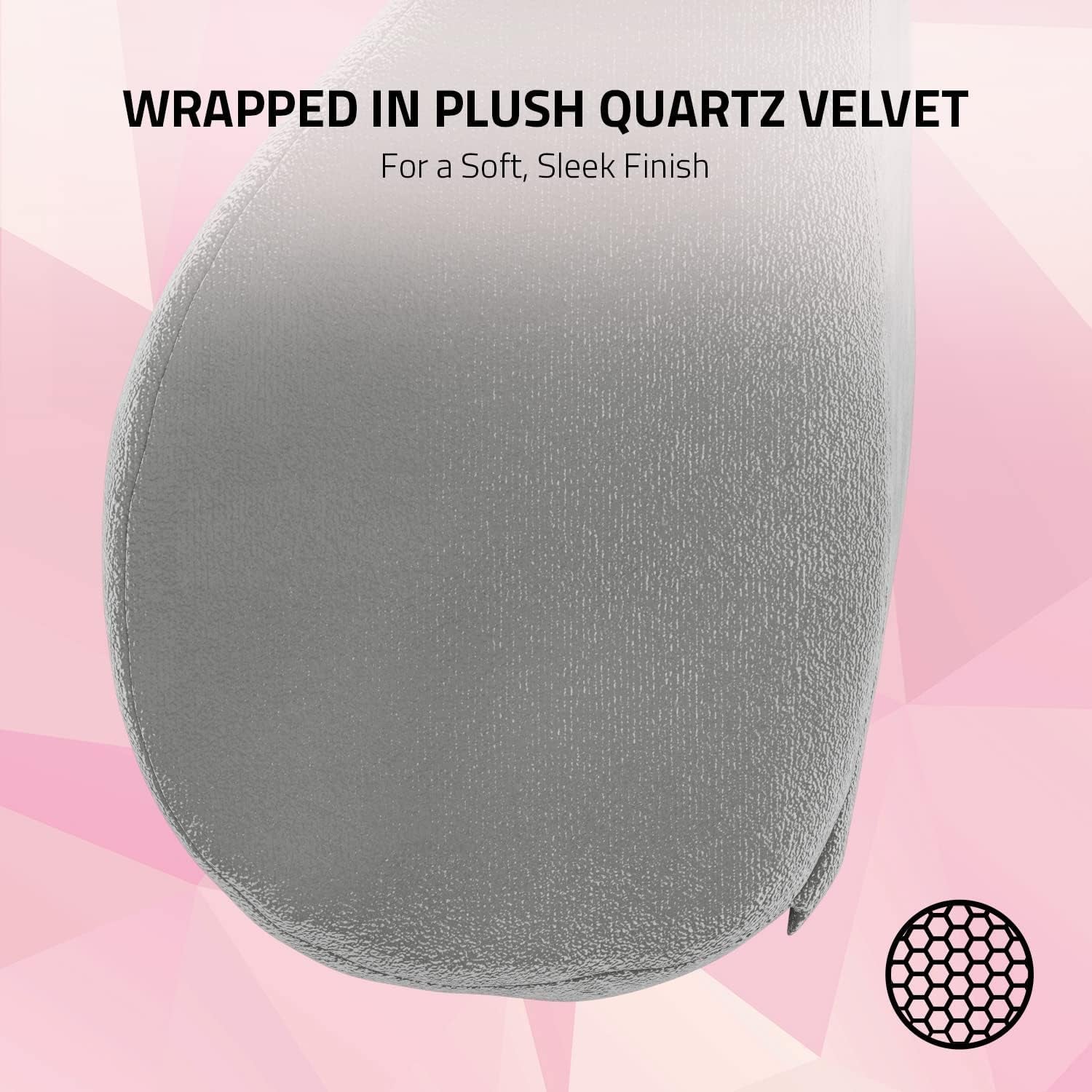 Razer Head Cushion - poduszka na szyję i głowę do krzeseł do gier (ergonomiczna konstrukcja, pianka zapamiętująca kształt, miękki czarny aksamitny pokrowiec) Kwarcowe poduszki Naty Shop Standard