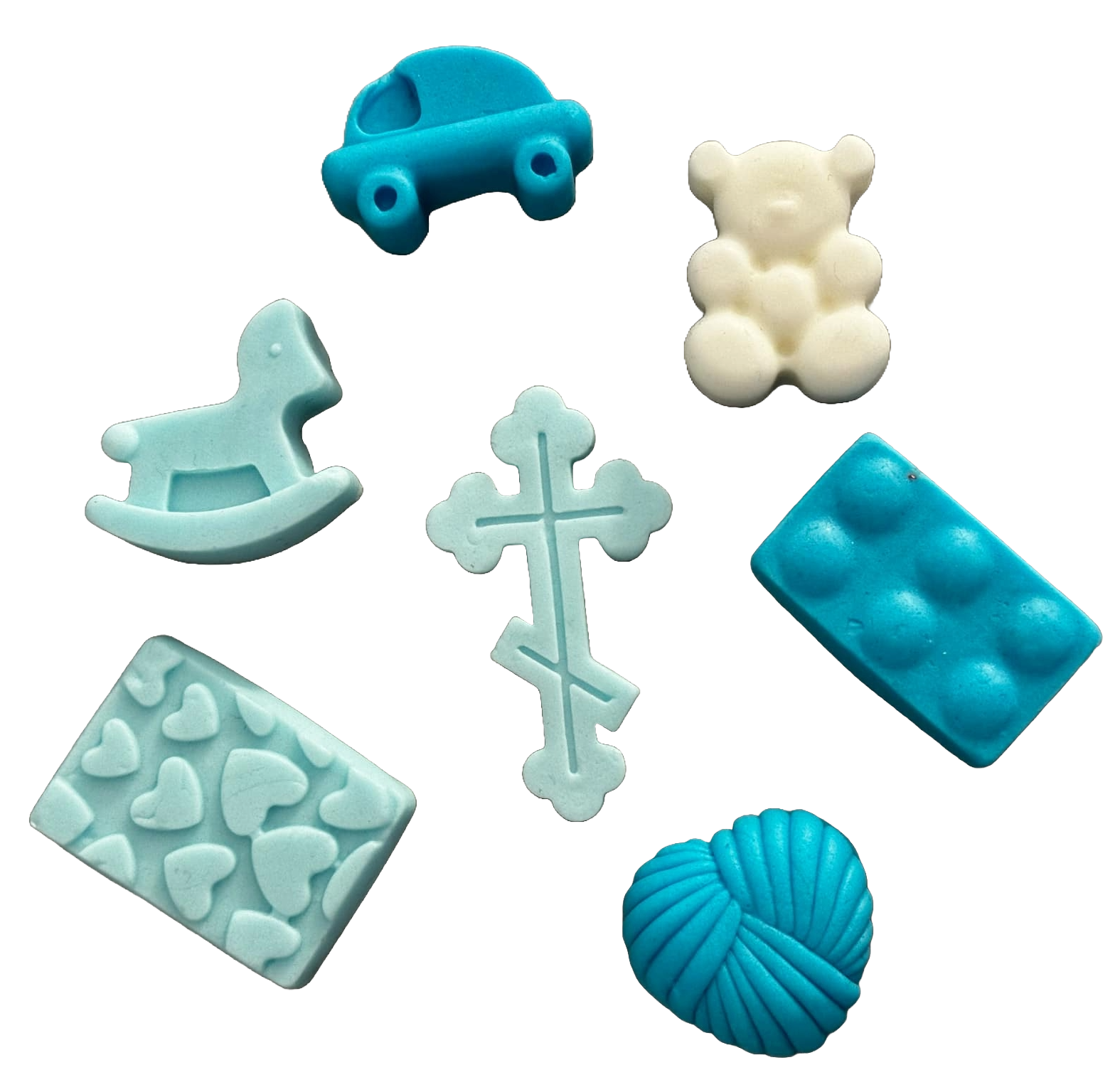 Zestaw 7 dekoracji z jadalnej pasty cukrowej, Batez Sugar Paste Decorations Nati Shop