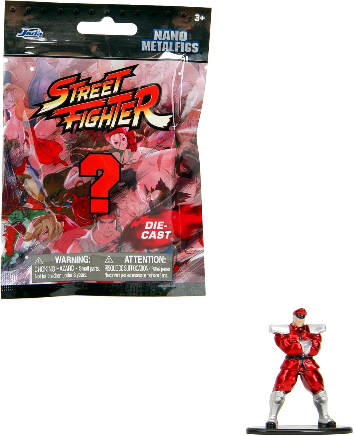 Figurka Street Fightera Jada Toys (1X tajemnicza figurka w opakowaniu w ciemno) - szczegółowa figurka kolekcjonerska Nano (4 cm), 1 z 13 metalowych figurek Street Fighter dla fanów i kolekcjonerów w wieku 3+, figurki Wave 1 Naty Shop