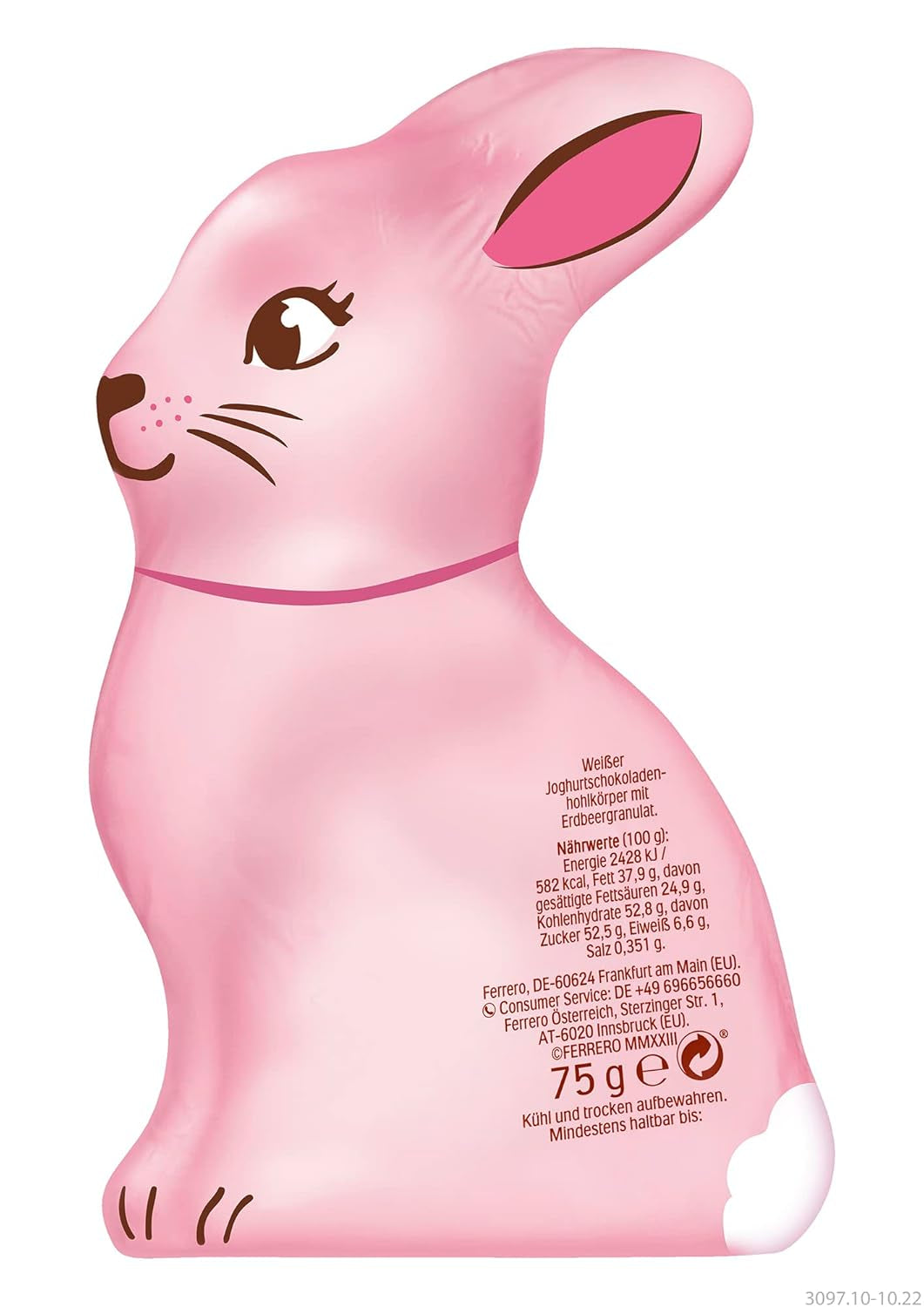Ferrero Osterhase | 75 G| Weiße Joghurtschokolade Mit Fruchtigen Erdbeercrisps | Wielkanoc | Osterhas | Geschenk Aus Schokolade w sklepie Hasenform Naty
