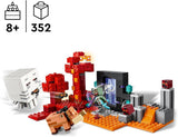 LEGO Minecraft Zasadzka w portalu do Netheru Zabawkowa gra w Nether dla dzieci ze scenami bitewnymi i legendarnymi figurkami W tym upiorny prezent dla graczy dla chłopców i dziewcząt w wieku 8 lat 21255 Zestawy do budowania Kup w sklepie LEGO