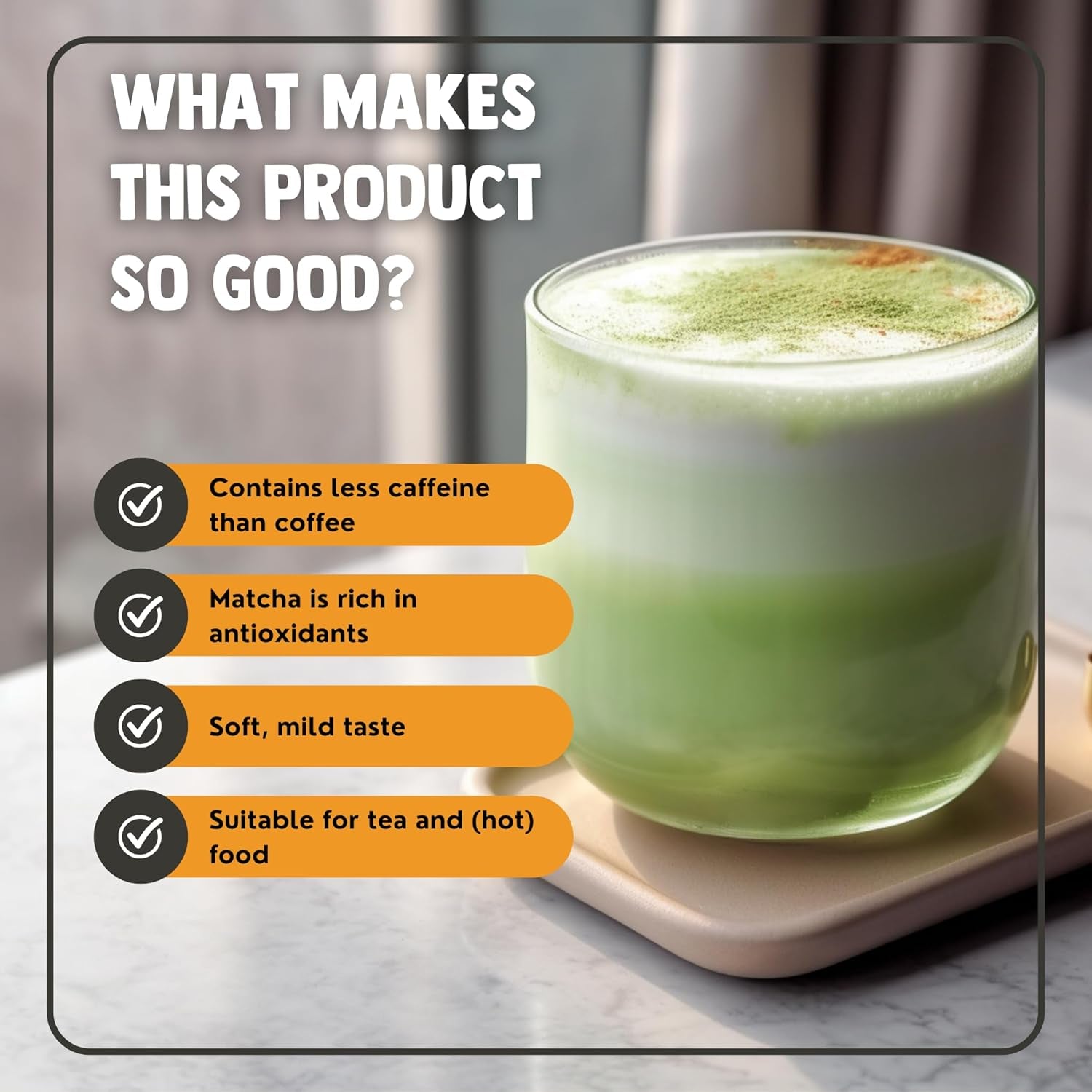 Cupplement Matcha 90 gramów organicznych - Najwyższej jakości sproszkowana zielona herbata - Bez bambusowej trzepaczki i drutu - Kulinarny - Zestaw dla początkujących - Latte - Trzepaczka - Japonia - Proszek - Herbata - Drut - Torba - Smoothie
