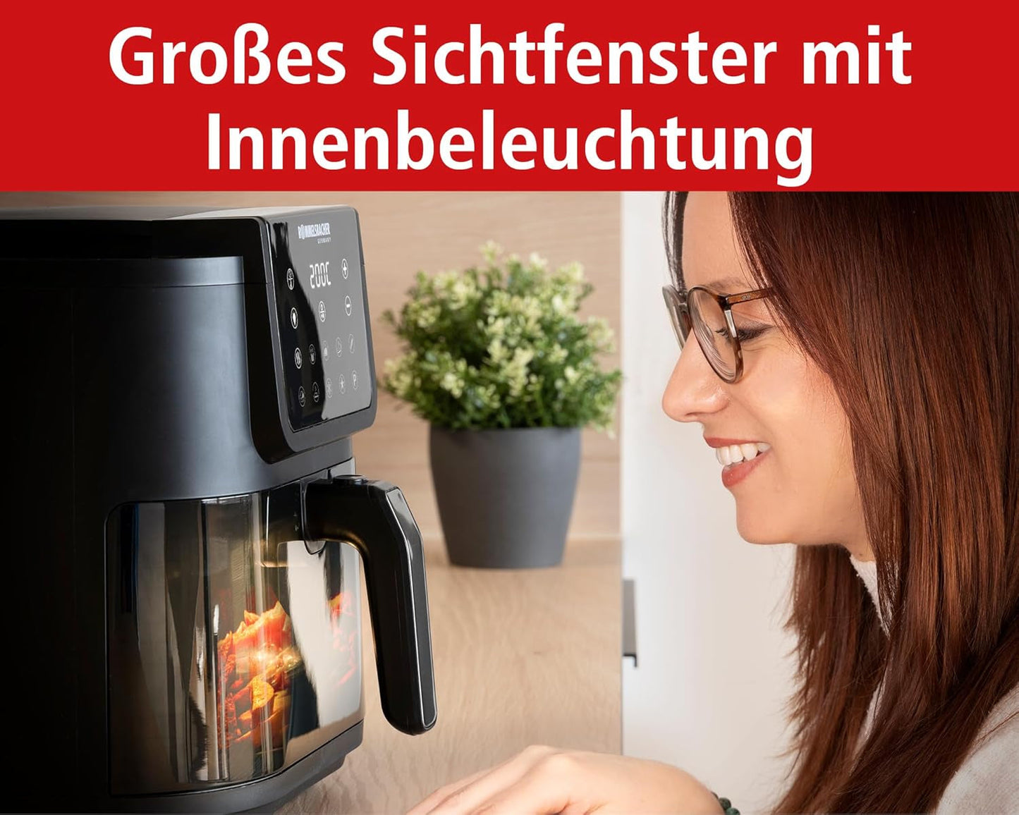 ROMMELSBACHER Frytkownica na gorące powietrze z okienkiem FRH 1700, 10 programów, cicha Sprzęt AGD Naty Shop