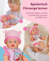 BABY Born Emma - laleczka bobas 43 cm - 10 funkcji, w tym akcesoria i materacyk - W pełni działa bez baterii - Odpowiednia dla dzieci w wieku od 3 lat