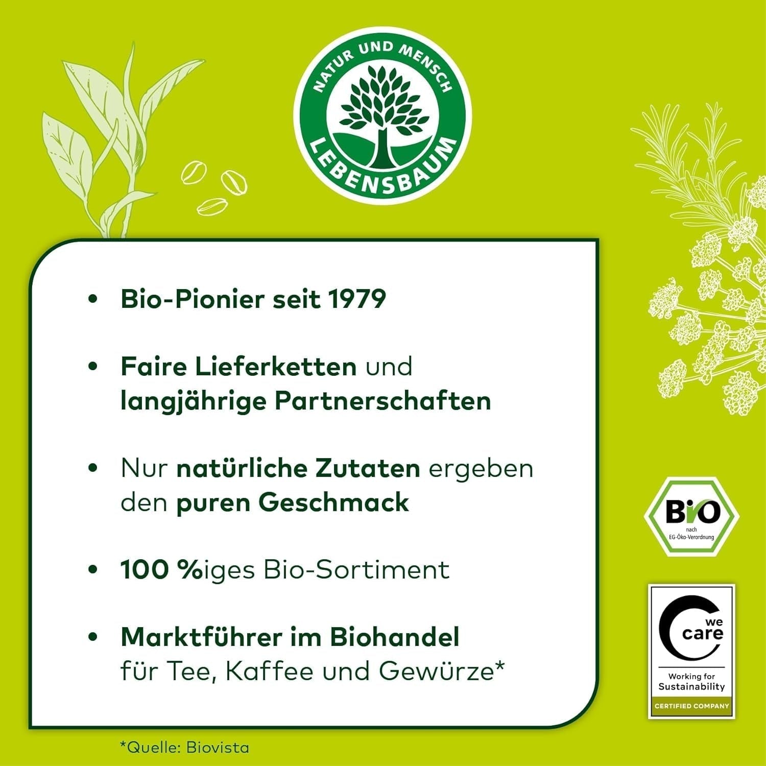 Lebensbaum Darjeeling Zielona herbata z całych liści, herbata organiczna, zielona herbata o smaku świeżych kwiatów, jasnozielony kolor, 1000g