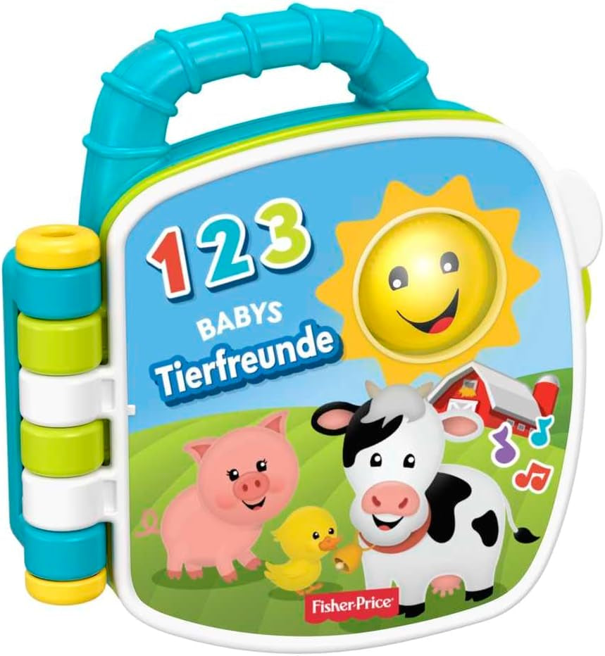 Śpiewnik Fisher-Price Musical Animal Friends | Zabawka dla niemowląt od 6 miesięcy, 1 roku dla dziewcząt i chłopców | Zabawka dla dzieci | Książka muzyczna z dźwiękami i efektami świetlnymi | Zabawka edukacyjna (niemiecki), GFP29 Jucarii Bebe Naty Shop Germany Multi