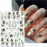 JMEOWIO Nagelsticker Bunte Blumen 9 Blatt Nail Art Naklejka Selbstklebend Nagelaufkleber Frühling Sommer Blumen Dekoration Nageldesign Zubehör