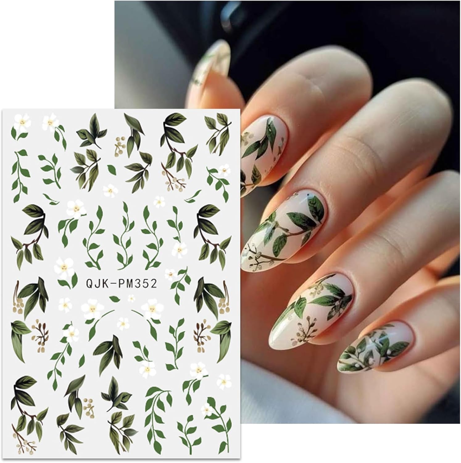 JMEOWIO Nagelsticker Bunte Blumen 9 Blatt Nail Art Naklejka Selbstklebend Nagelaufkleber Frühling Sommer Blumen Dekoration Nageldesign Zubehör