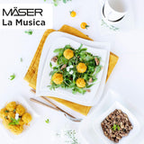 Verso de Mäser, seria La Musica, 18-częściowy serwis kawowy, 6-osobowy porcelanowy zestaw obiadowy, 921172, biały