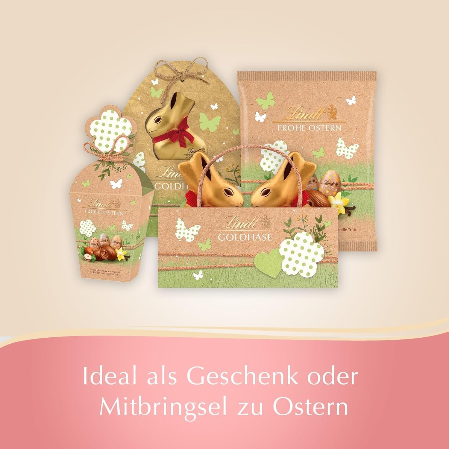 Czekolada Lindta | Mini Jajka Edycja Natura | 170g | Wyśmienita mieszanka mini jajek z nugatem, mleczną czekoladą i waniliowymi truflami | Czekolada Wielkanocna | Wielkanocna czekolada idealna do dzielenia się i cieszenia się