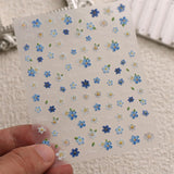 JMEOWIO 3D Nagelsticker Blumen Nail Art Naklejka Selbstklebend Nagelaufkleber 5D Stereoskopisch Frühling Sommer Blumen Dekoration Nageldesign Zubehör 4 Blatt