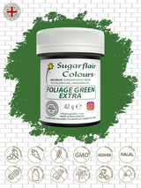 Sugarflair Max Concentrated Foliage Green Barwnik spożywczy, Wysoko skoncentrowany barwnik spożywczy z marcepanu i kremówki, Max Concentrate Pasta Barwnik - 42g