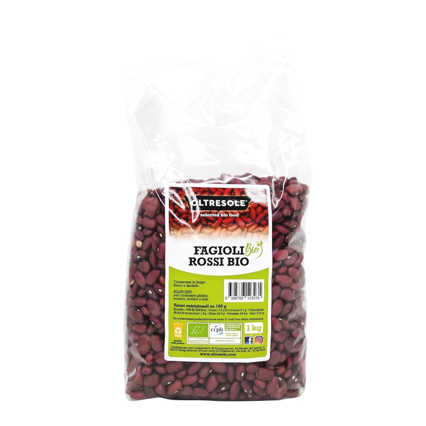 Ekologiczna fasola czerwona 1 kg, suszone organiczne rośliny strączkowe z kontrolowanych upraw, bogate w białko i minerały, idealne w przypadku diet niskokalorycznych, wegańskich i wegetariańskich