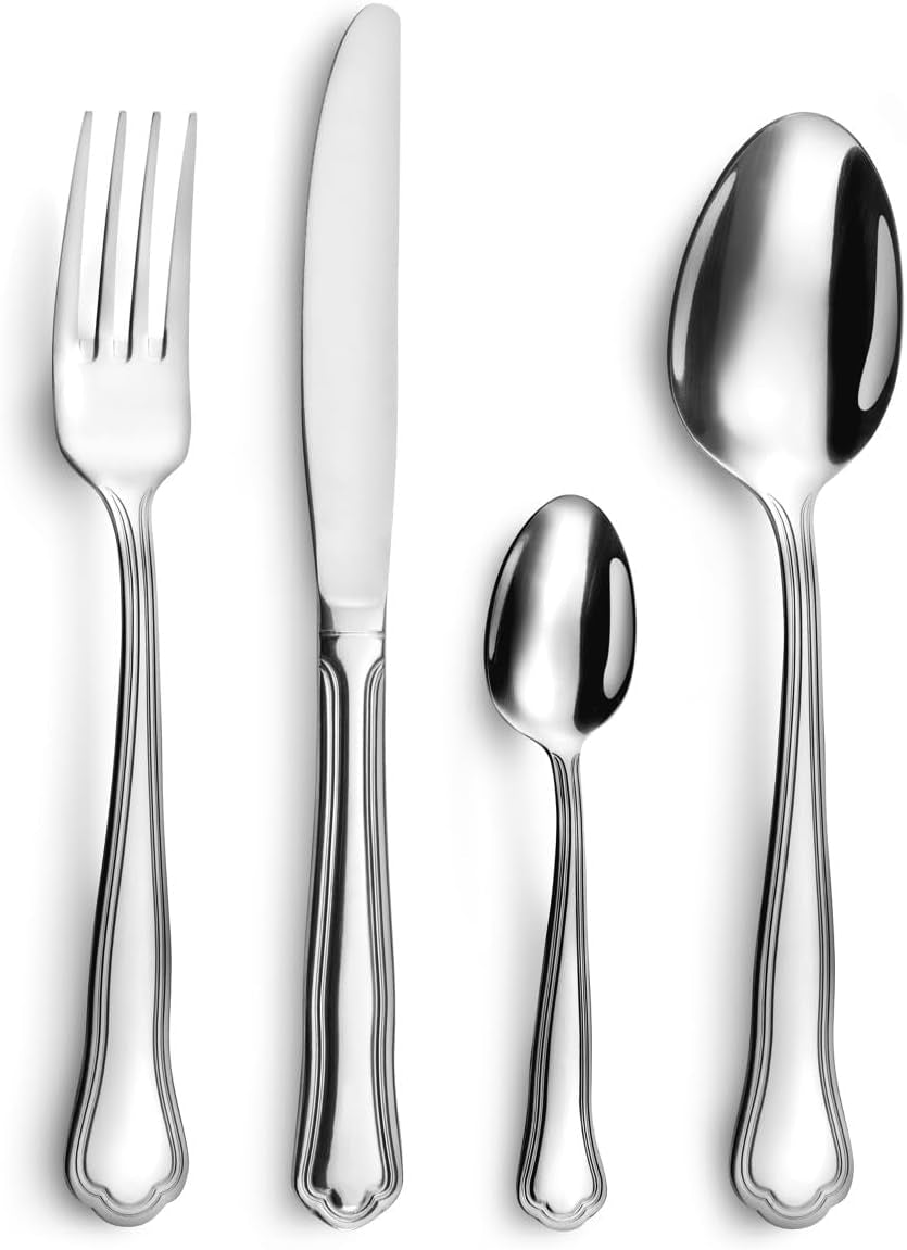 Sztućce Amefa CONTOUR URFE, 6 osób, stal nierdzewna polerowana, 24 sztuki Kuchnia Naty Shop
